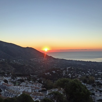 Solnedgang over Mijas, Andalusien