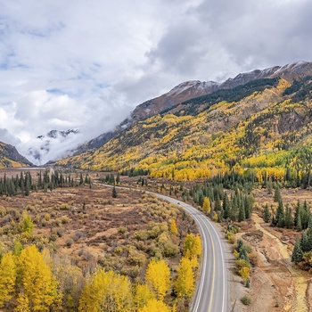 Million Dollar Highway i Colorado om efteråret - USA