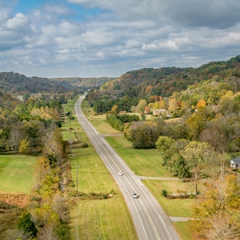 Vejen Natchez Trace Parkway gennem Mississippi og Tennessee