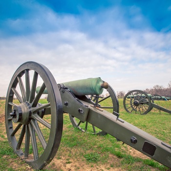 Kanoner i Vicksburg National Military Park - Mississippi i USA