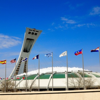 Olympic Stadion og Montreal Tower, Quebec i Canada