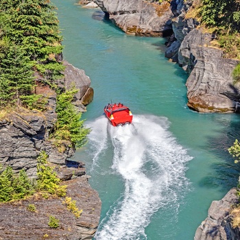 Med Jetboat nær Queenstown, Sydøen i New Zealand