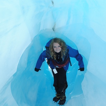Nadja, rejsespecialist i Odense - på Franz Josef gletsjeren i New Zealand