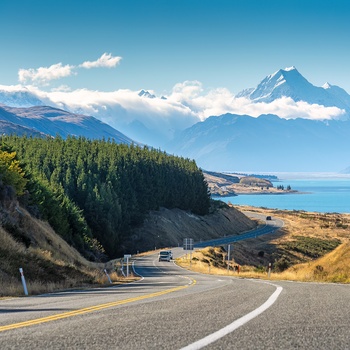 På vej mod Mount Cook på sydøen i New Zealand