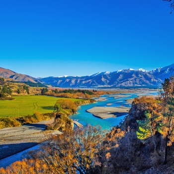 Hurunui floden og bjergene på Sydøen, New Zealand