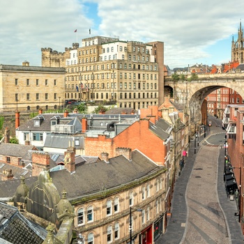Udsigt mod Newcastle centrum, England