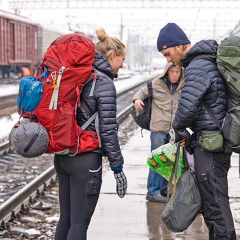 Nicolaj og Stephanie som backpacker