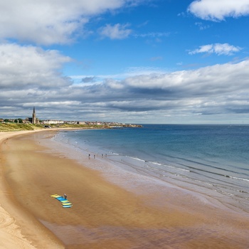 Tynemouth Longlands strand tæt på Newcastle, Nordengland