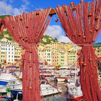 Fiskerbyen Camogli i Norditalien