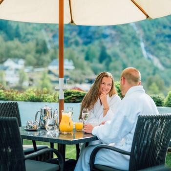 Morgenmad på Hotel Union i Geiranger, Norge