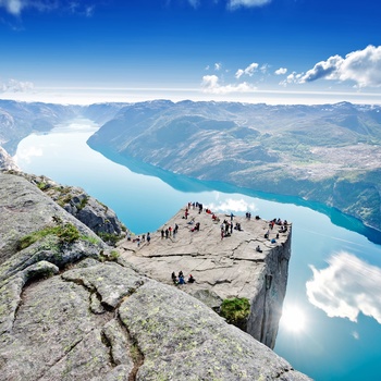 Udsigt til Preikestolen i Norge