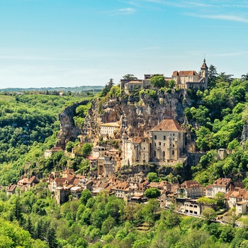 Middelalderbyen Rocamadour i Occitaine, det sydvestlige Frankrig