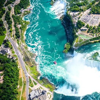 Niagara Falls set fra en helikopter, Ontario i Canada