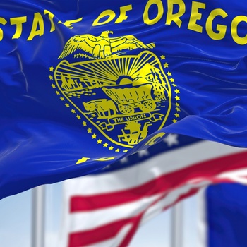 Oregon og Stars and Stripes flag