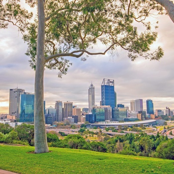 Perth centrum og skyline - Western Australia