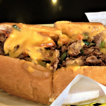 En klassisk philadelphia Cheesesteak, USA