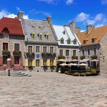 Quebec City, Canada. Place Royale (Royal Plaza) offentlig plads