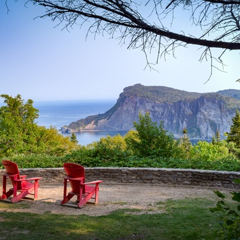 Udsigt mod Forillon National Park i Quebec i Canada