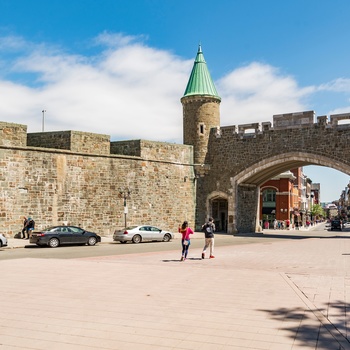 Bymor og byport til den gamle bydel i Quebec City, Canada