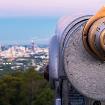 Udsigt fra Mount Coot-tha Lookout, Brisbane i Queensland