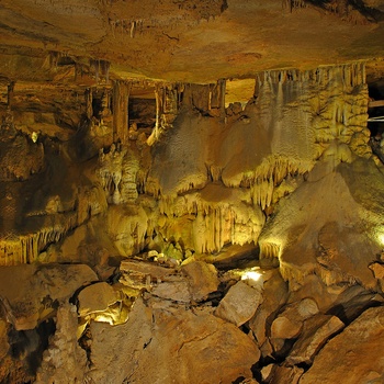 Hule/grottesystemet Raccoon Mountain Caverns i Tennessee