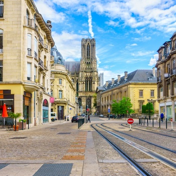 Reims centrum og katedral