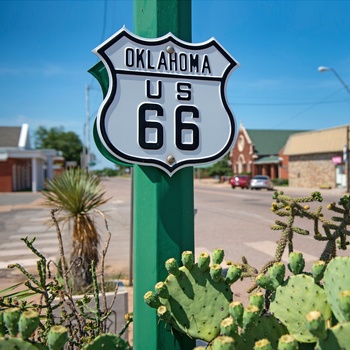 Route 66 skilt i Oklahoma