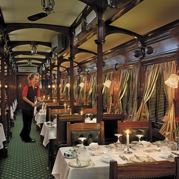 Restaurant i luksustoget Rovos Rail - Foto: Rovos Rail Tours
