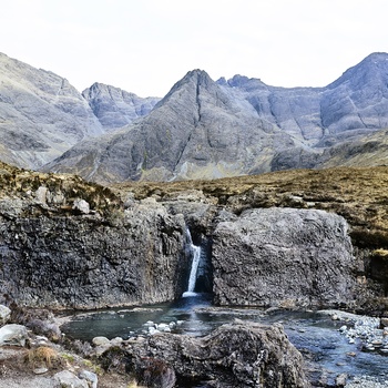 Fairy Pools på Isle of Skye, Skotland 