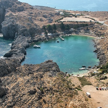 Saint Pauls Bay og Agios Pavlos Beach i Lindos på Rhodos