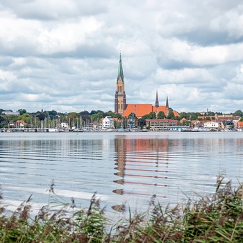 Udsigt til Slesvig by i Tyskland