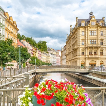 Smukt centrum i Karlovy Vary - Tjekkiet