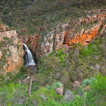 Vandfald i Morialta Conservation Park i Adelaide Hills, South Australia