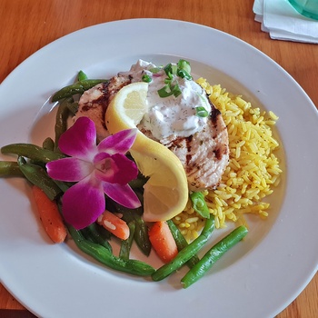 Lækkert måltid hos O.C. White´s restaurant i St. Augustine, Florida