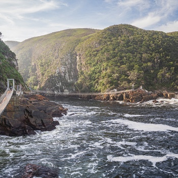 Hængebroer ved Storms River Mouth i Tsitsikamma, Garden Route National Park - Sydafrika