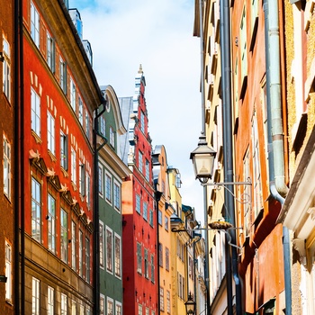 Farverige facader i Gamla Stan, Stockholm - Sverige