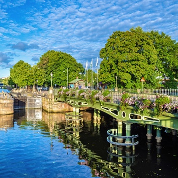 Bro over kanal i Göteborgs gamle bydel, Sverige
