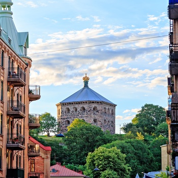 Fæstningsværket Skansen Kronan set fra Haga kvarteret i Göteborg, Sverige
