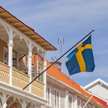 Traditionelt træhus i Marstrand, Sverige