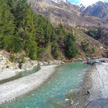 Klar til jetboat på Shotover River nær Queenstown, Sydøen