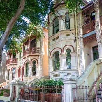 Forstaden Paddington med viktorianske smukke huse, Sydney