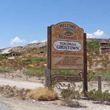 Spøgelsesbyen Terlingua Ghost Town i Texas, USA