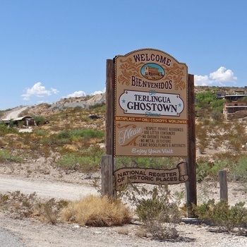 Spøgelsesbyen Terlingua Ghost Town i Texas, USA