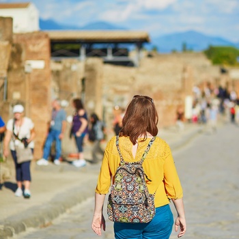 Turist i Pompeji