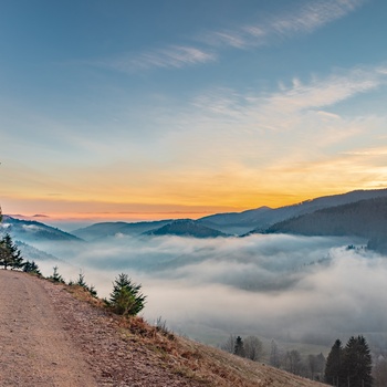 Vej rundt om bjerget Belchen i Schwarzwald, Sydtyskland