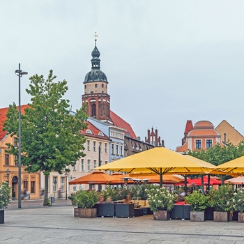 Torvet i Cottbus, Brandenburg, Tyskland