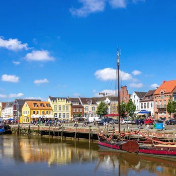 Havnebyen Husum i Schleswig-Holstein, Tyskland