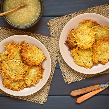 Reibekuchen eller kartoffelpandekager fra Rheinland-området, Tyskland