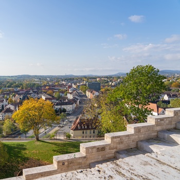 Udsigt til Kassel by fra Grimmwelt museet, Midttyskland