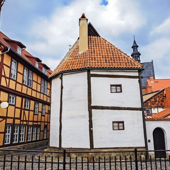 Bindningsværksmuseum i Quedlinburg, Harzen i Nordtyskland 